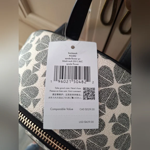 NWT Kate Spade Gray Spades Mini Backpack - Picture 4 of 12